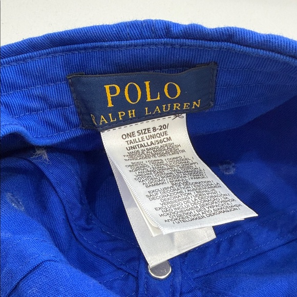 Polo Ralph Lauren Classic Cotton Chino Baseball Cap Blue Orange Logo
